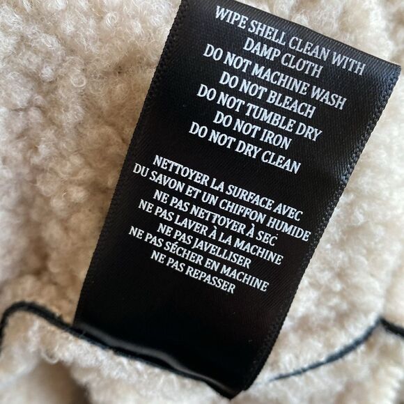 Blank NYC Black Faux Leather Sherpa Lined Oversized Coat Flying Squad Nordstrom - Picture 9 of 9